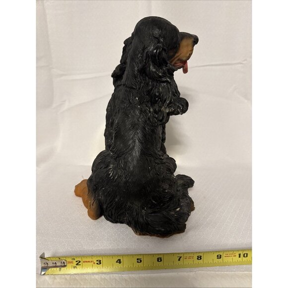 Large Resin Black and Tan Cocker Spaniel Dog Statue. 13.5” tall. - Picture 4 of 7